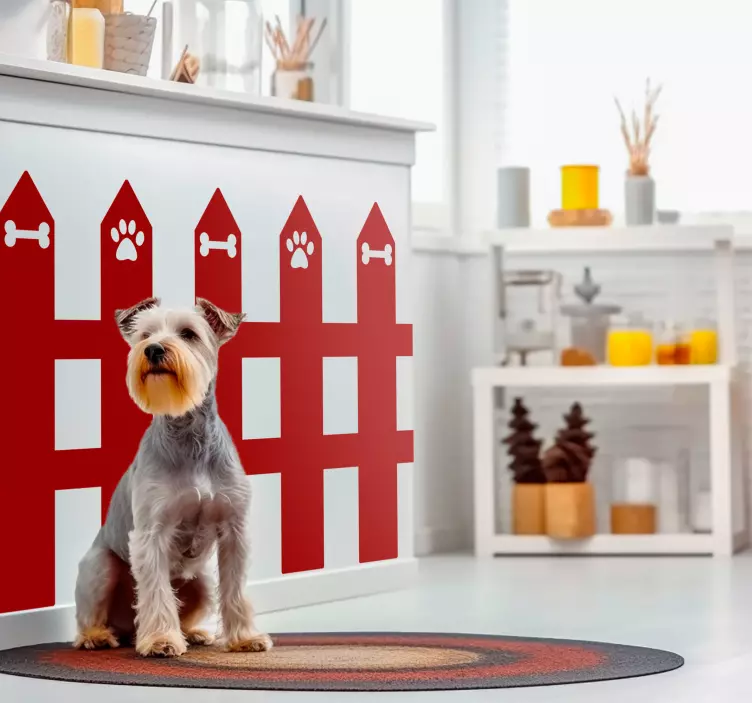 애완 동물 벽 스티커 정원 울타리 - TenStickers