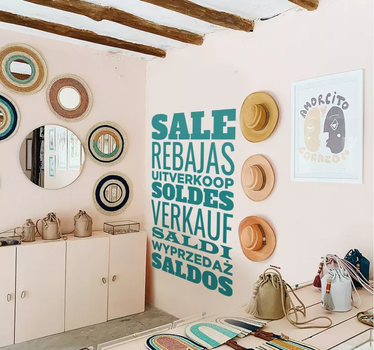 영업 스티커 다양한 언어 할인 스티커 - TenStickers