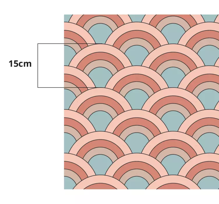 가구 스티커 곡선 패턴 파도 - TenStickers