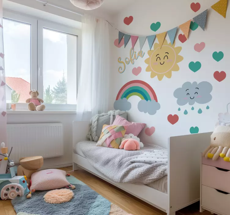 그림 벽 스티커 행복한 일출 - TenStickers