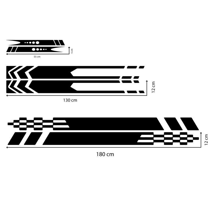자동차 용 스티커 줄무늬 3종 디자인 - TenStickers