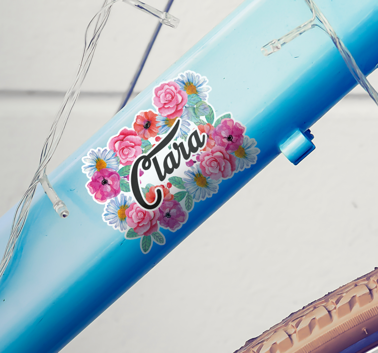 자전거 스티커 꽃 - TenStickers