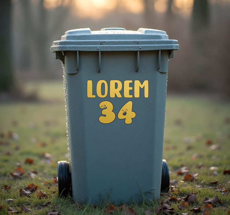 용기 접착제 재미있는 숫자 얼굴 - TenStickers