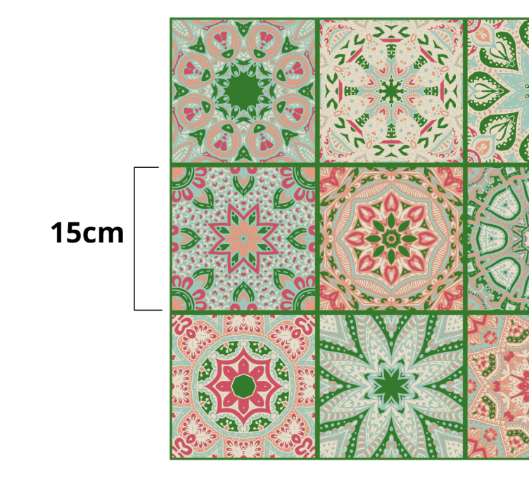 장식 벽 스티커 다채로운 패턴 타일 - TenStickers