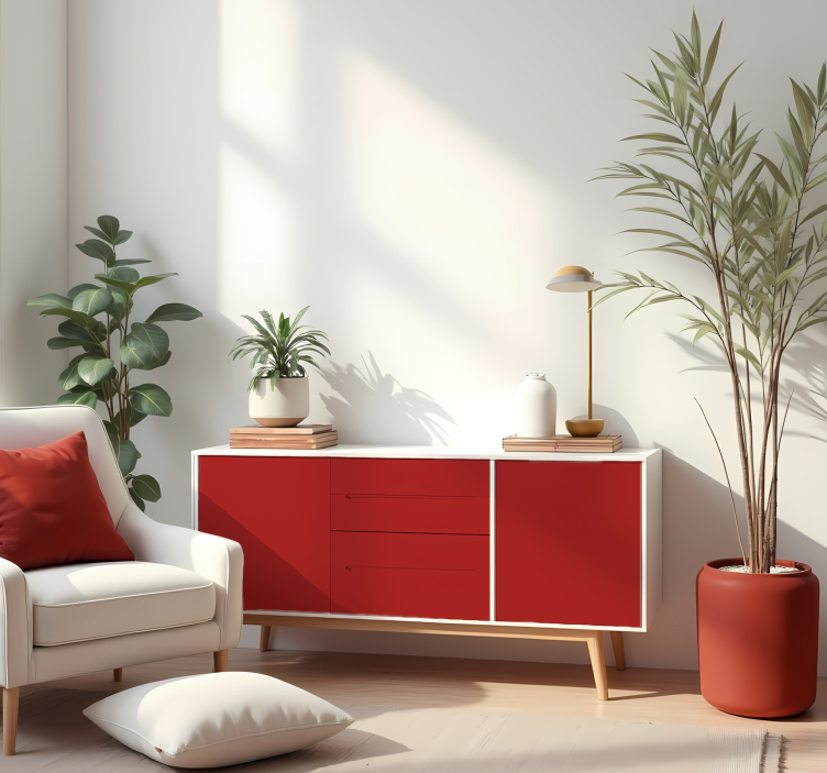 일반 컬러 비닐 시트 매트 레드 - TenStickers