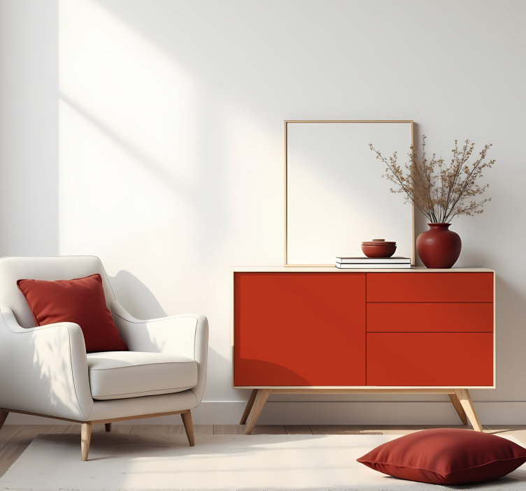 일반 컬러 비닐 시트 매트 코랄 레드 - TenStickers