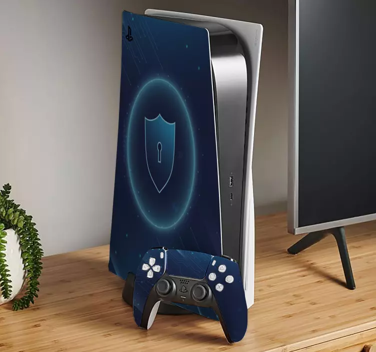 추상 보안 기술 ps5 스티커 - TenStickers