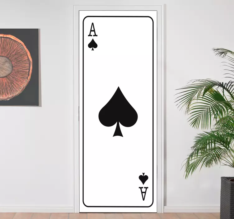 에이스 카드 장식 문 스티커 - TenStickers