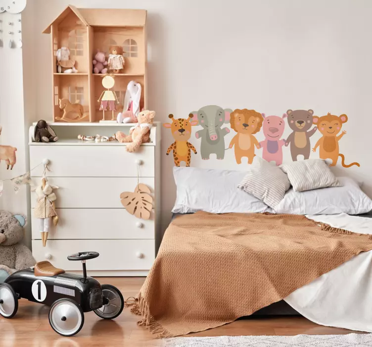 야생 동물 벽 스티커 애니멀 동물 드로잉 캡슐로 - TenStickers