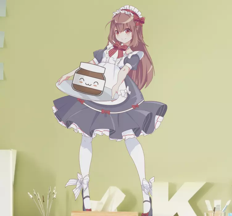 누텔라 만화 스티커와 애니메이션 소녀 - TenStickers