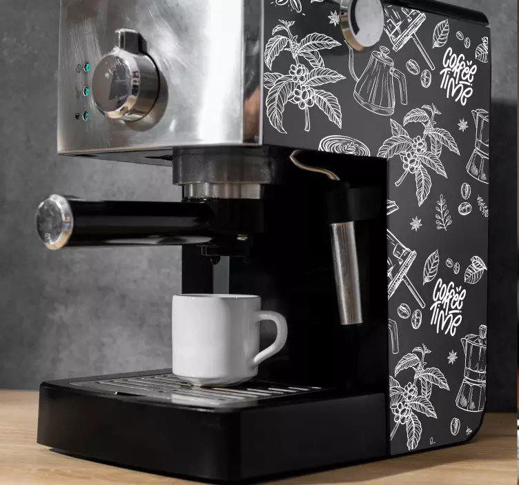 기기 용 스티커 그려진 커피 요소 - TenStickers