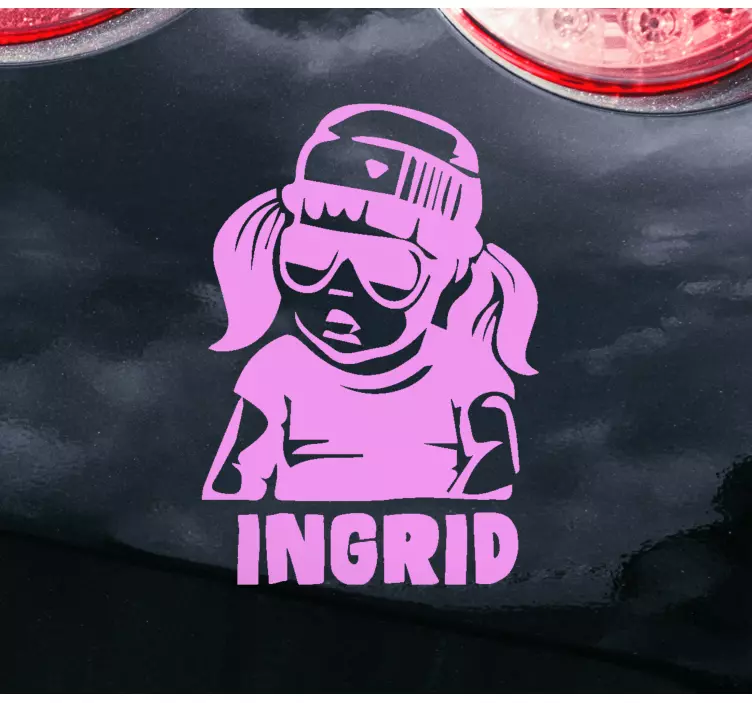 아기 탑승 스티커 쿨한 소녀 캐릭터 - TenStickers