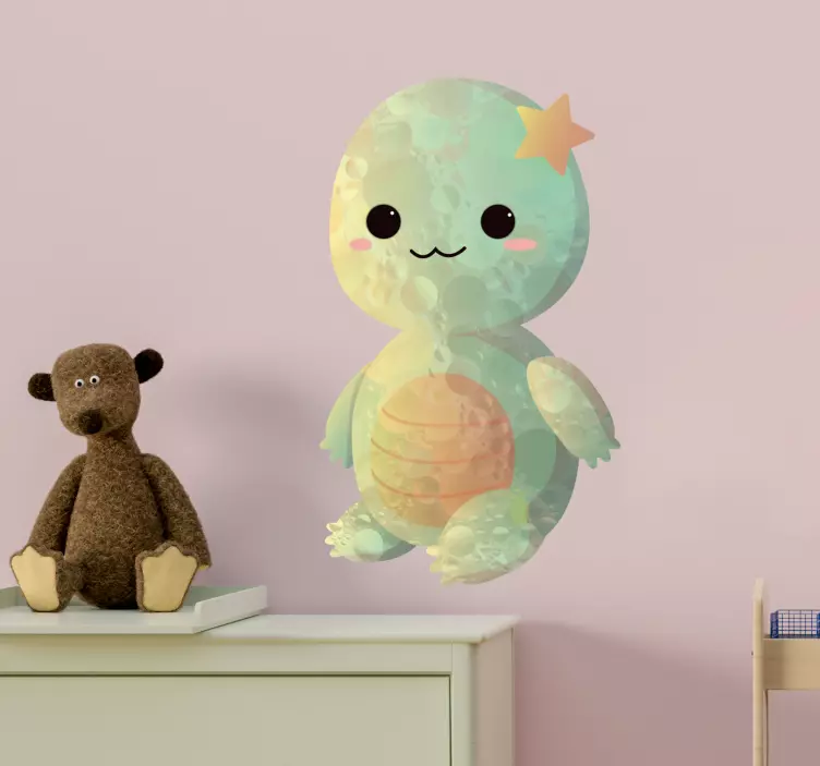 아기 거북이 그리기 물고기 벽 스티커 - TenStickers