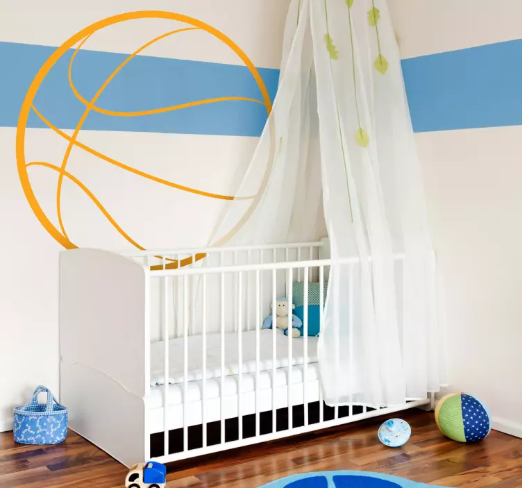 농구 개요 벽 아이 스티커 - TenStickers