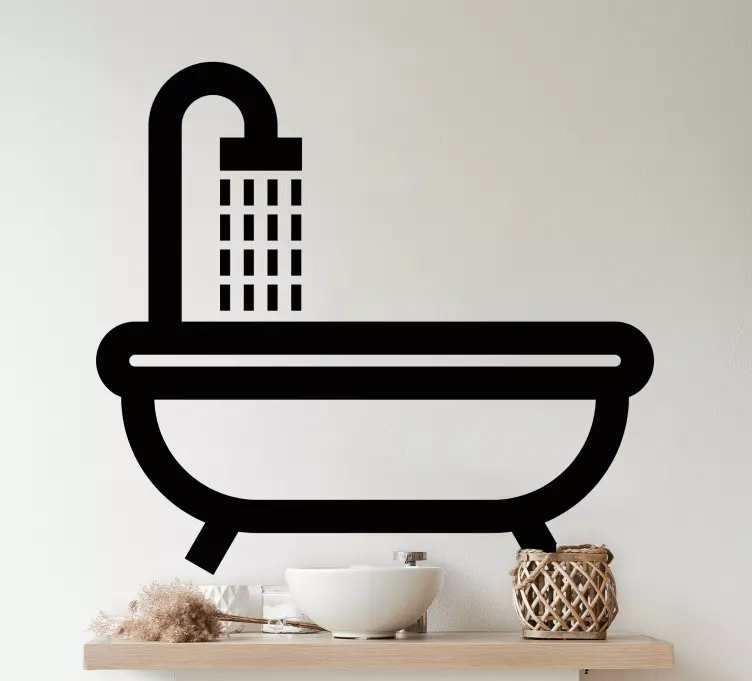 욕조 실루엣 욕실 스티커 - TenStickers
