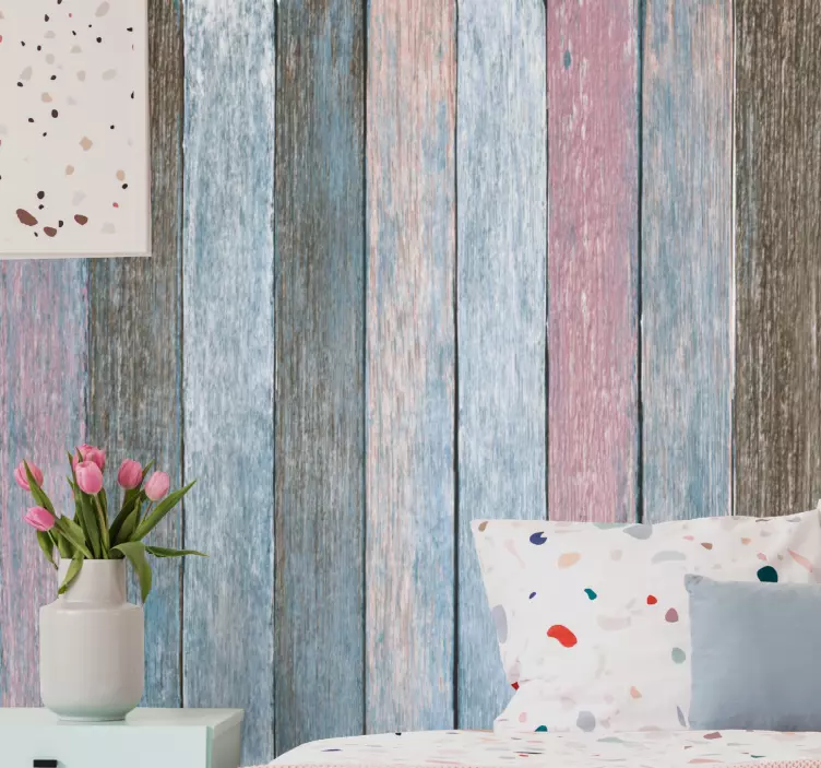 침실 벽 스티커 시골풍 판재 패턴 - TenStickers