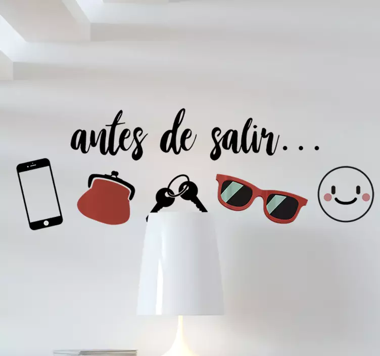 집 텍스트 벽을 떠나기 전에 스티커 - TenStickers