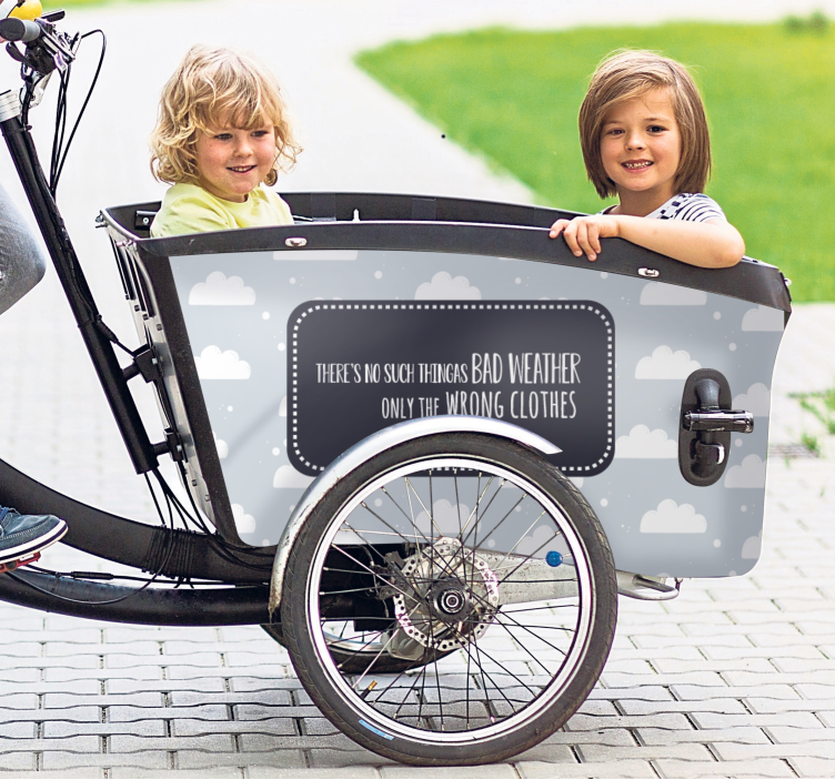 자전거 스티커 나쁜 날씨에 잘못된 옷을 입는다는 말 - TenStickers