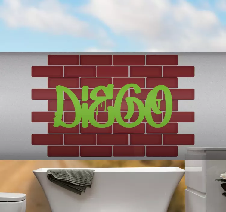 자전거 스티커 맞춤 이름 그래피티 - TenStickers