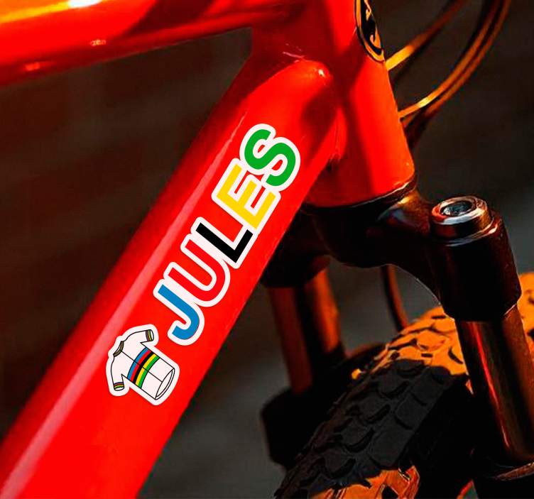 자전거 스티커 사이클링 저지 세계 챔피언 - TenStickers