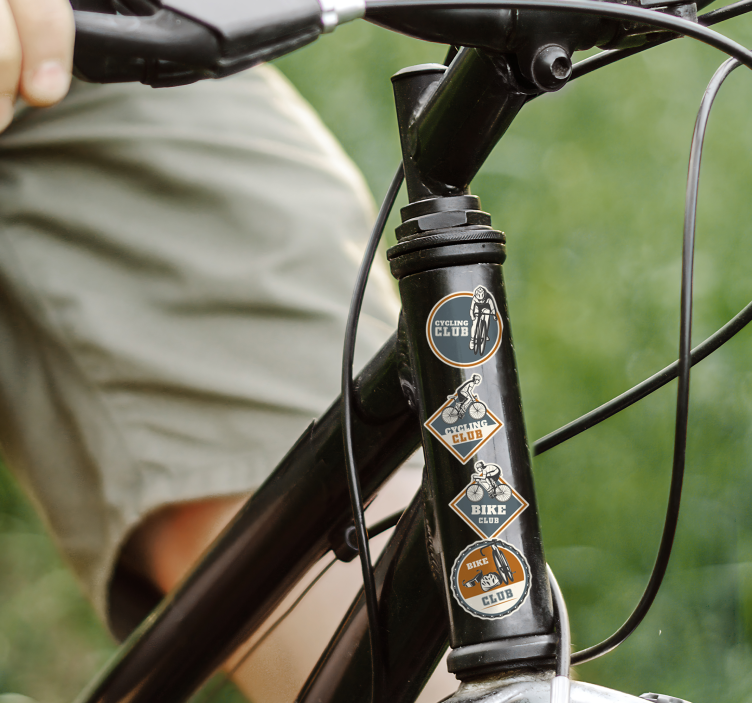 자전거 스티커 사이클링 세트 디자인 - TenStickers