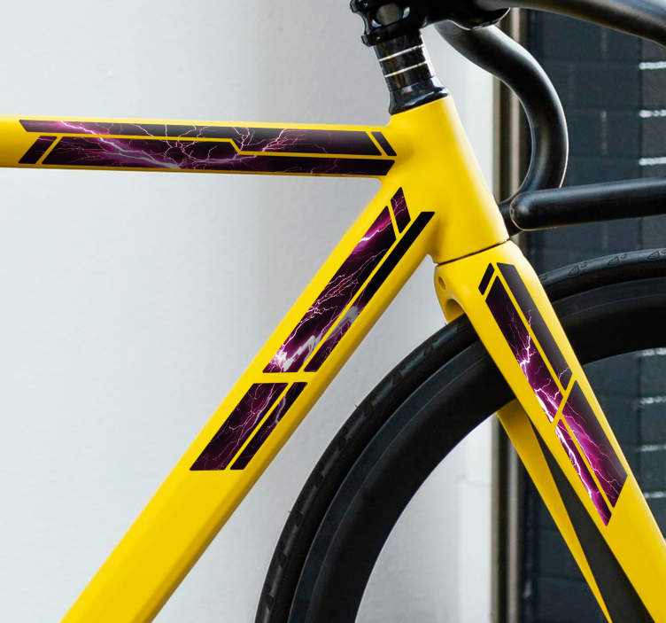 자전거 스티커 분홍색 번개 - TenStickers