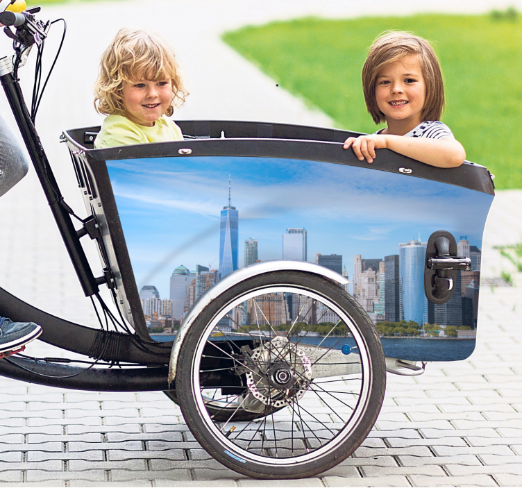 자전거 스티커 도시 스카이라인 전망 - TenStickers