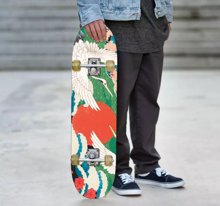 스쿠터용 접착제 일출의 학들 - TenStickers