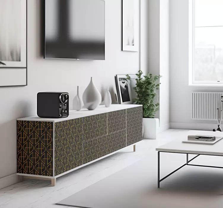 장식 라인 벽 스티커 검은색과 금색 줄무늬 - TenStickers