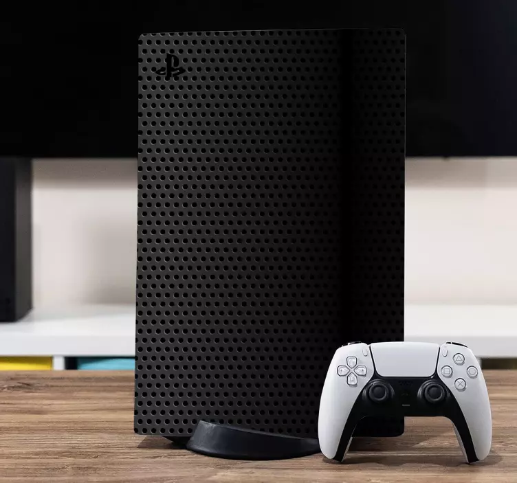 블랙 카본 스킨 ps5 스티커 - TenStickers