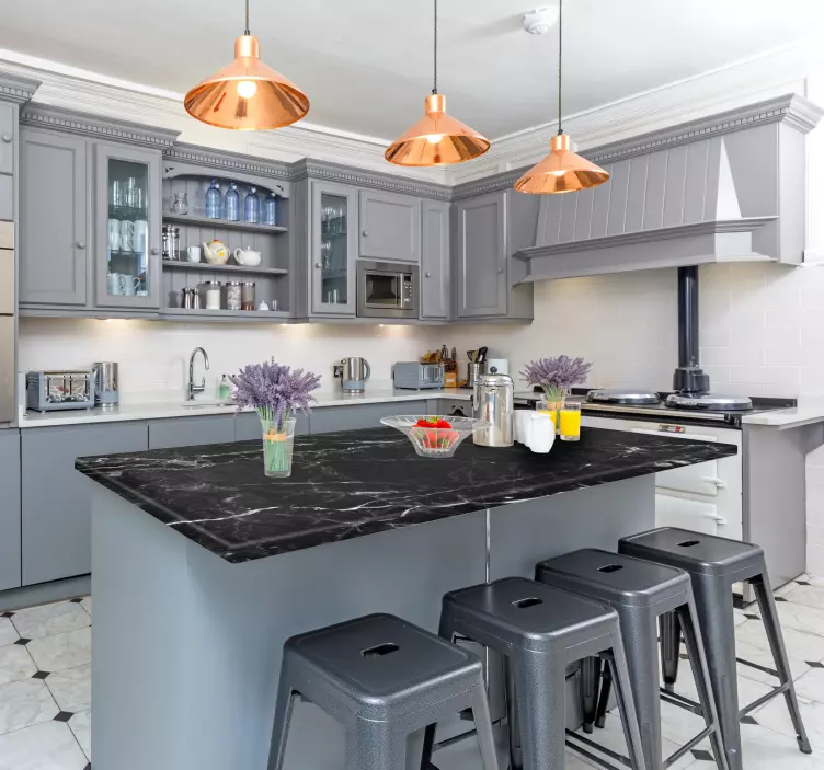 질감 벽 스티커 블랙 마르몰 인시메라 - TenStickers