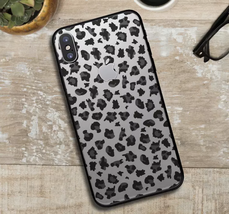 흰색 바탕에 검은 반점 아이폰 스티커 - TenStickers