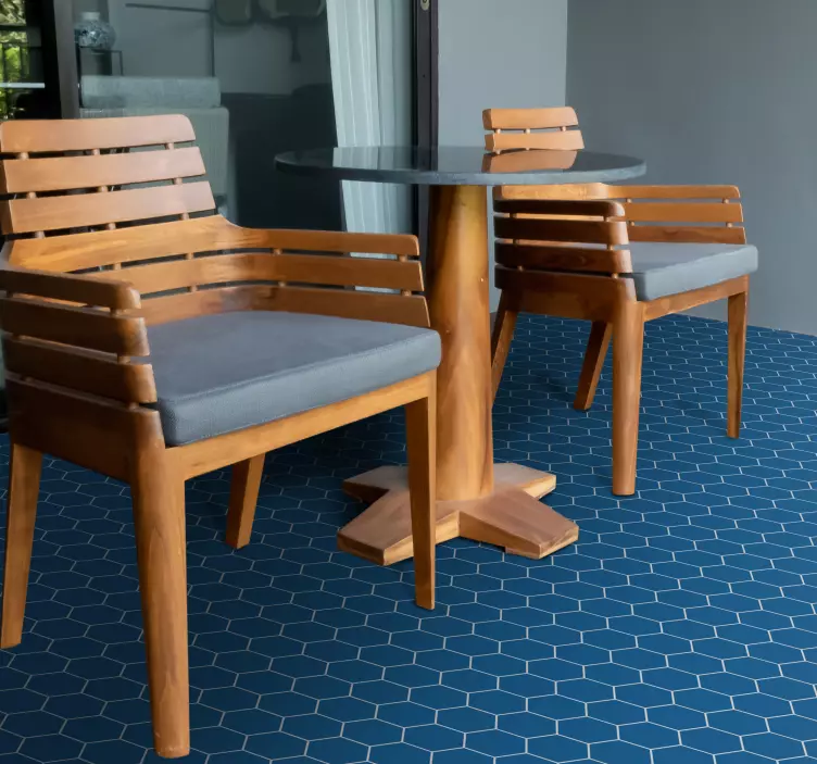 파란색 오각형 바닥 스티커 - TenStickers