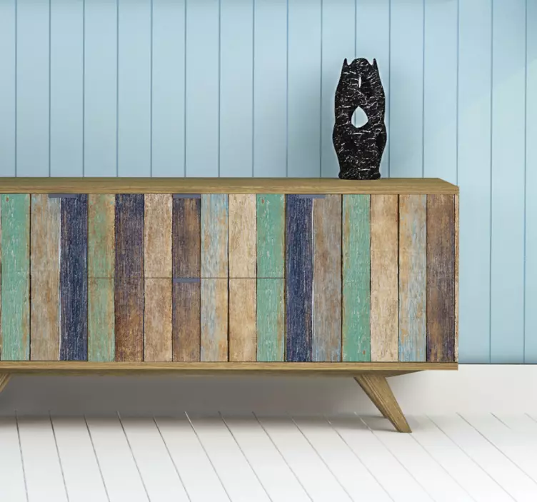 푸른 여름 목재 가구 스티커 - TenStickers