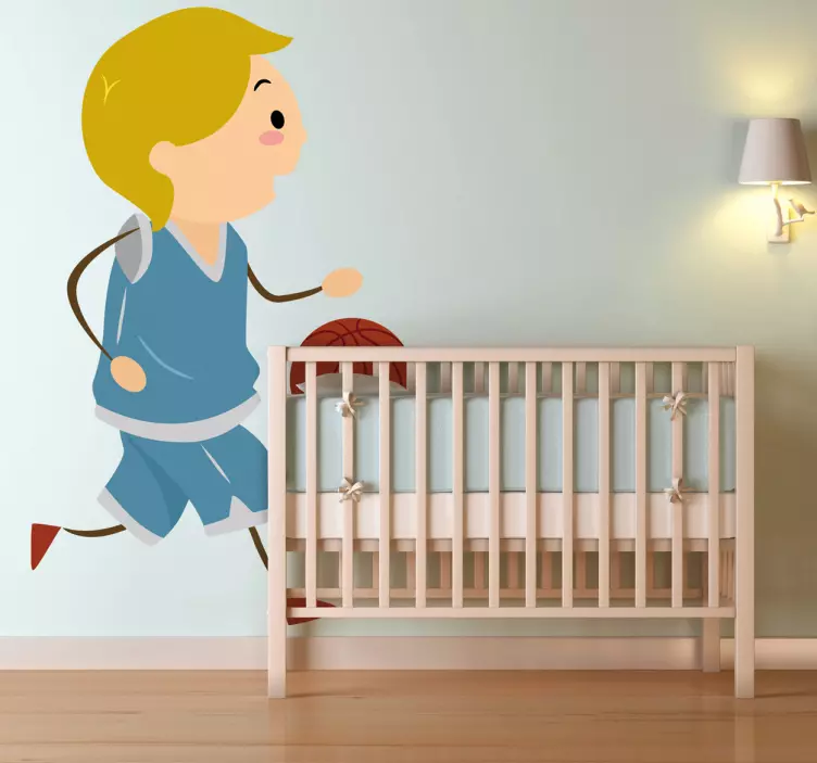 농구하는 아이들 키즈 스티커 - TenStickers