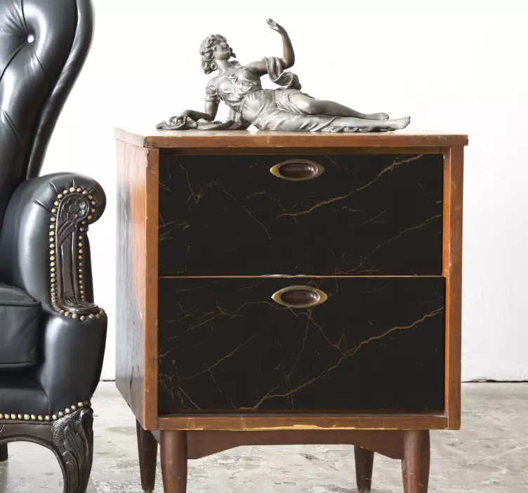 갈색 대리석 질감 가구 스티커 - TenStickers