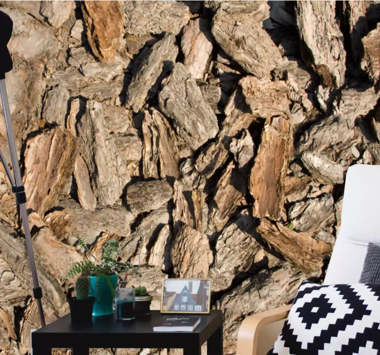 갈색 소박한 나무 껍질 비닐 인쇄 데칼 - TenStickers