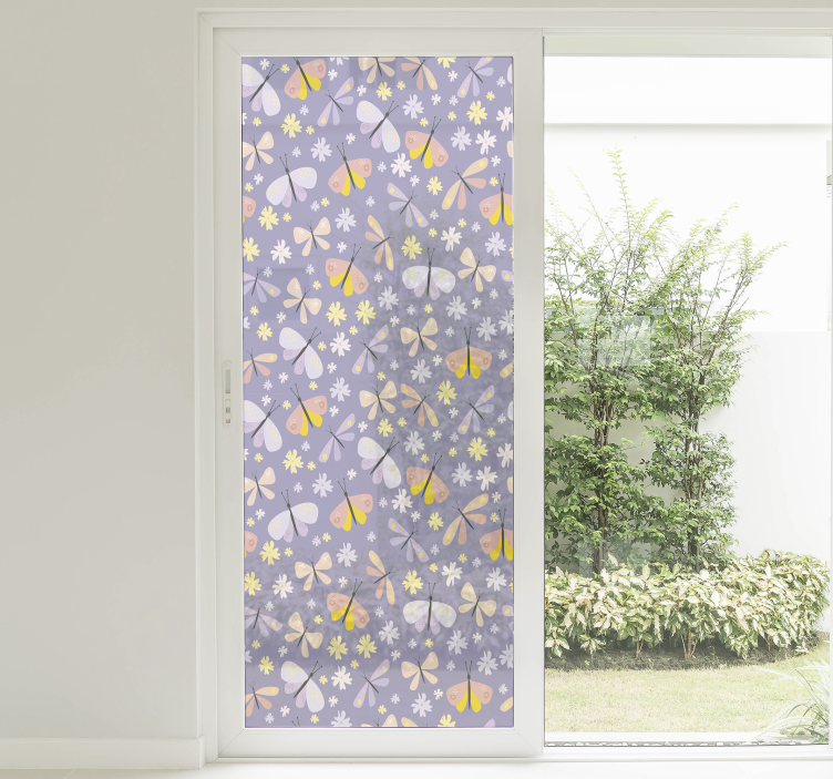 나비 세 창 스티커 - TenStickers