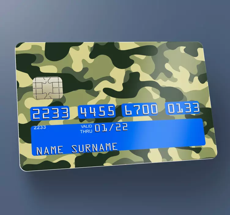 카모 녹색과 갈색 카드 스티커 - TenStickers