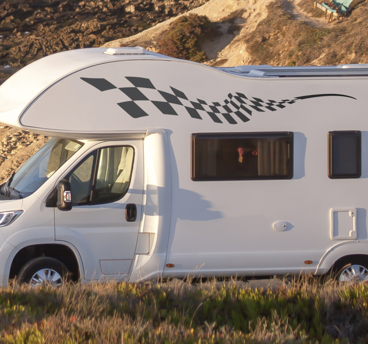 캐러밴 스티커 레이싱 블록 측면 - TenStickers