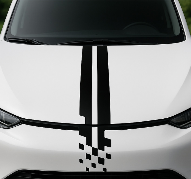 자동차 용 스티커 보닛용 추상 스트라이프 - TenStickers