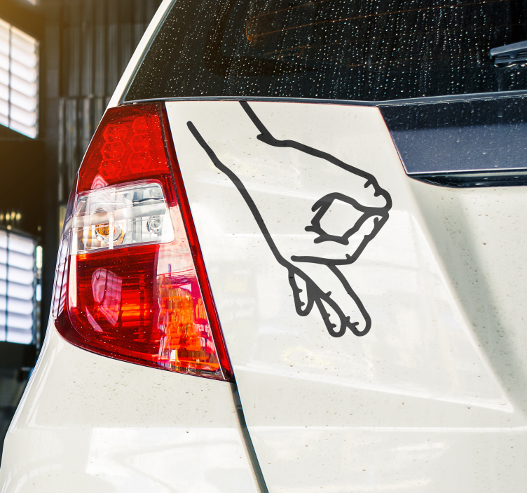 자동차 용 스티커 손가락을 원 안에 두다 - TenStickers