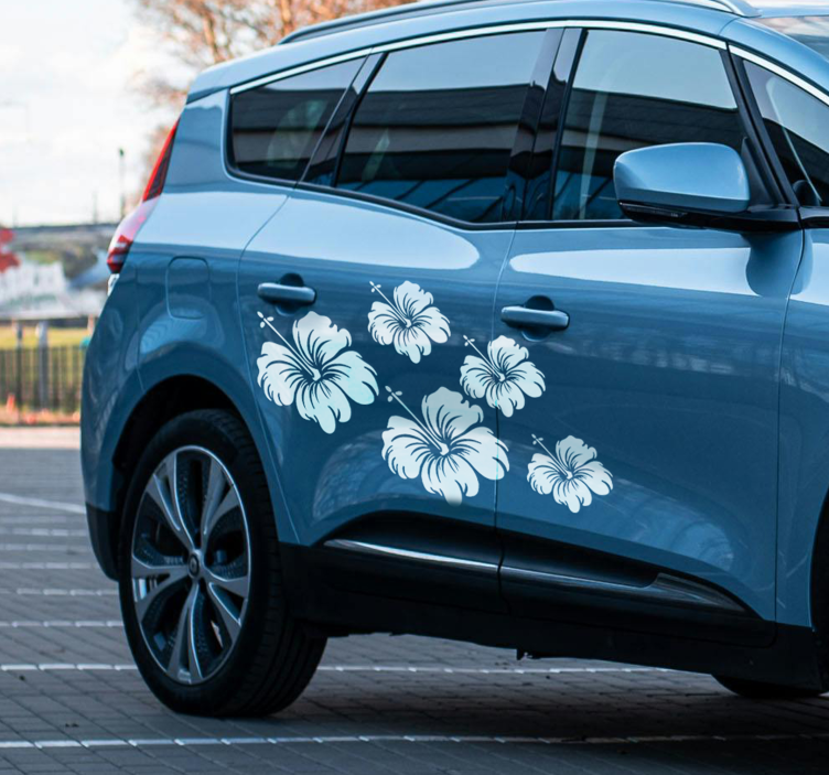 자동차 용 스티커 히비스커스 꽃 - TenStickers