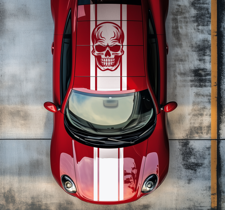 자동차 용 스티커 해골 스트라이프 - TenStickers