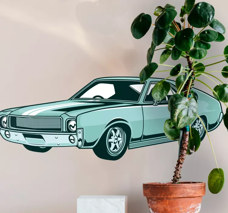 자동차 테마 스티커 시대를 초월한 레트로 자동차 - TenStickers