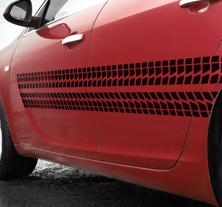 자동차 바퀴 직선 자동차 스티커 - TenStickers