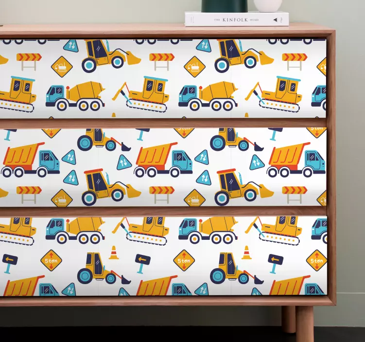 만화 건설 현장 가구 스티커 - TenStickers