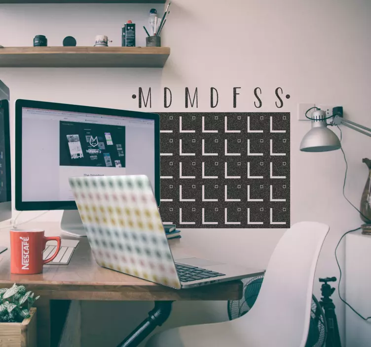 칠판 데칼 영어 요일 세트 - TenStickers