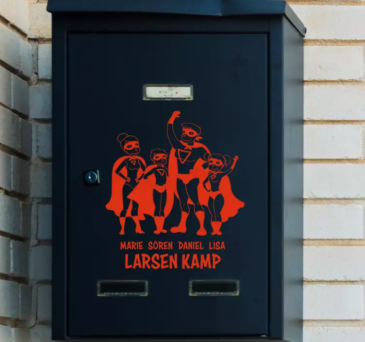 문자 벽 스티커 맞춤형 가족 슈퍼히어로 - TenStickers