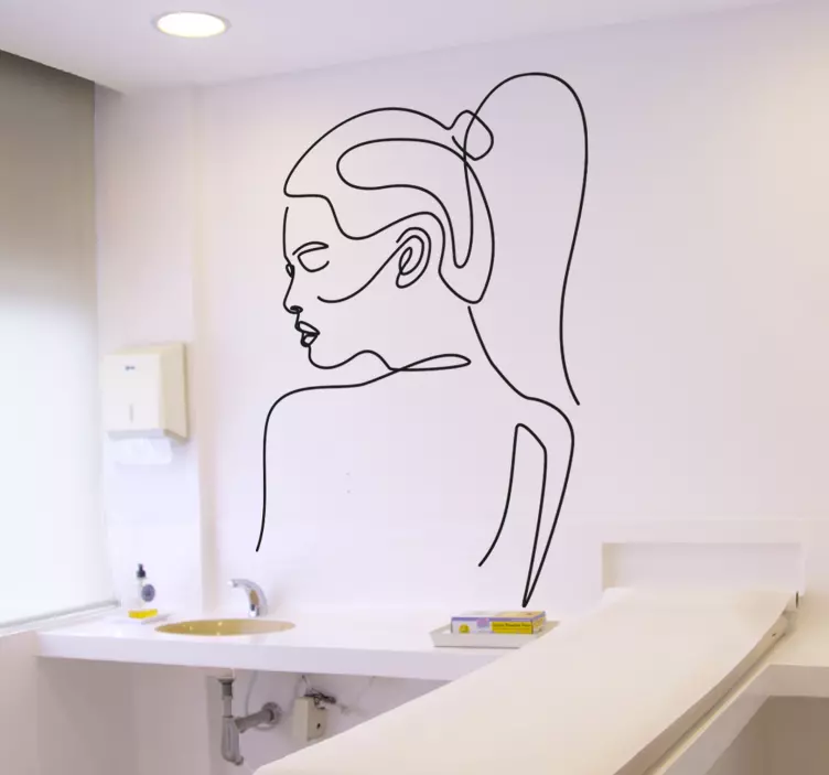 문자 벽 스티커 미니멀리스트 여성 프로필 - TenStickers